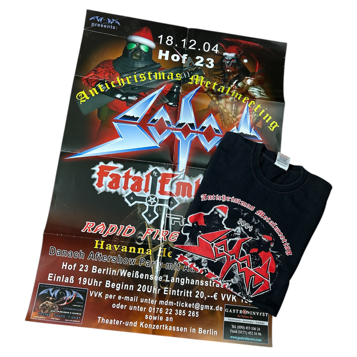 2004 Sodom Fatal Embrace Shirt + Big Poster