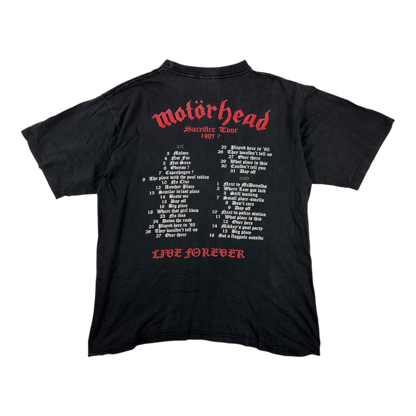 Vintage 1995 Motörhead Sacrifice Tour Shirt