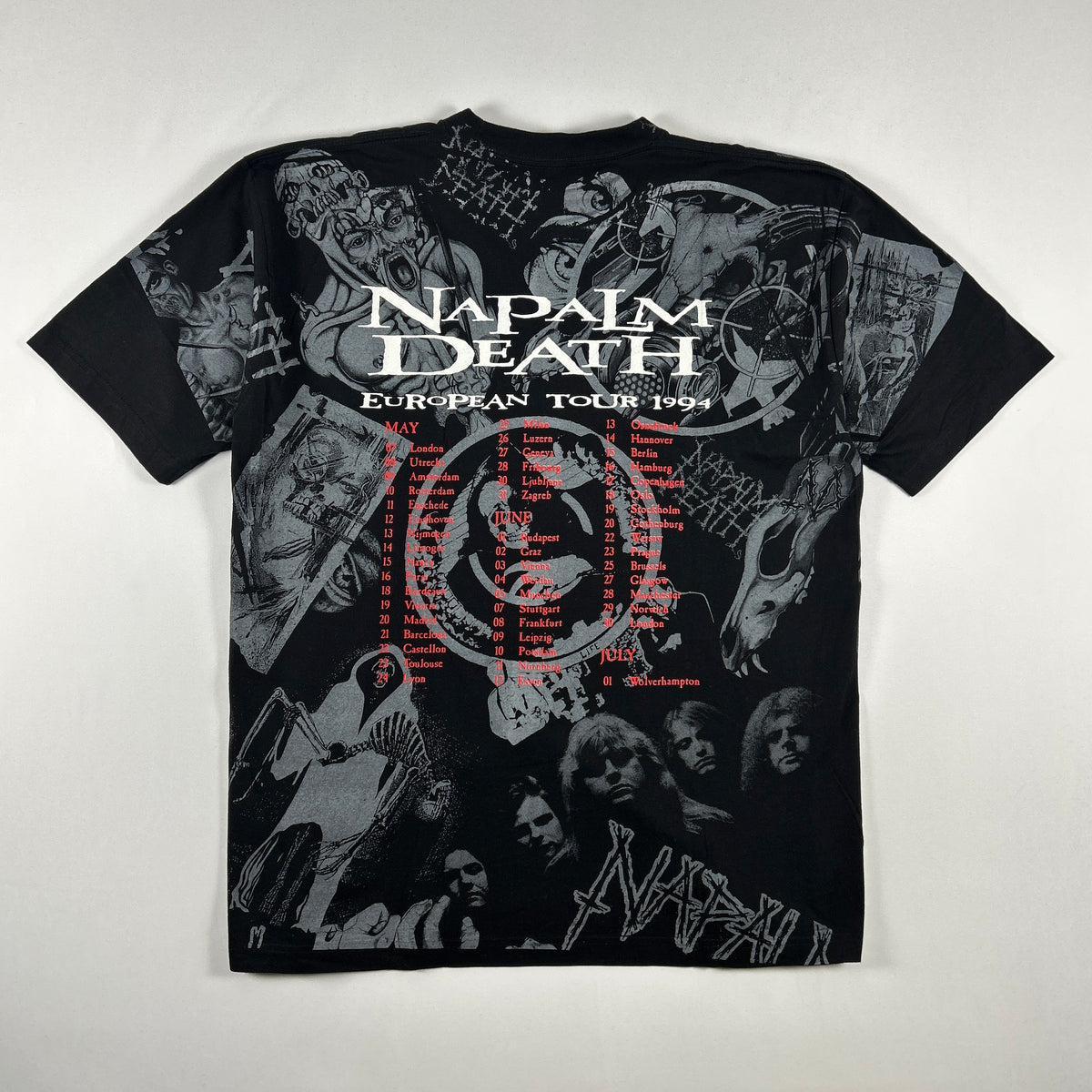 1994 Napalm Death European Tour T-Shirt