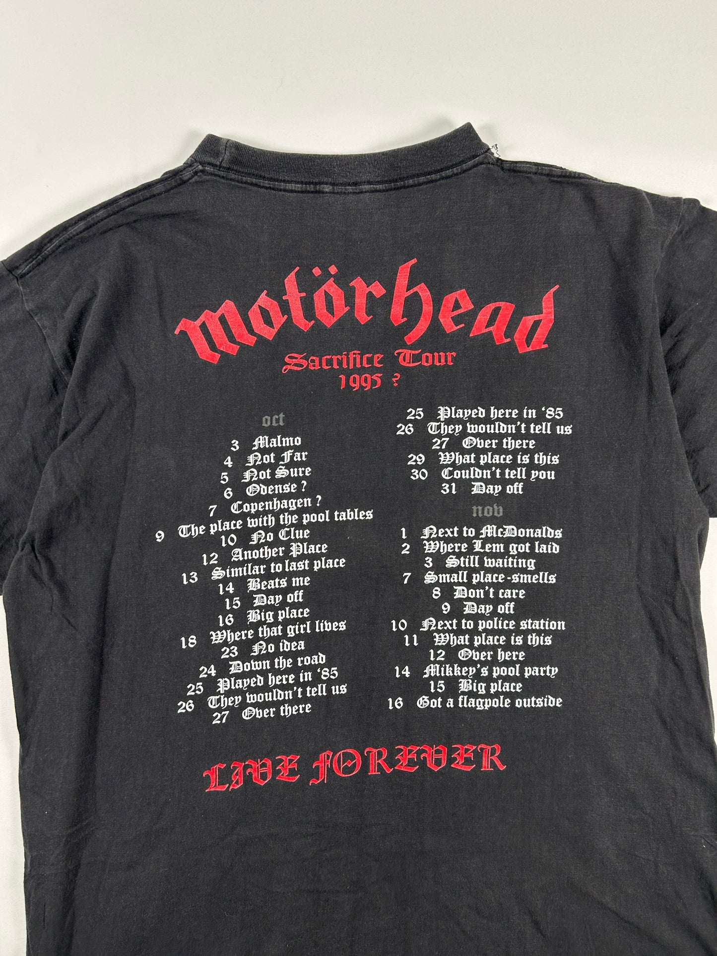 Vintage 1995 Motörhead Sacrifice Tour Shirt