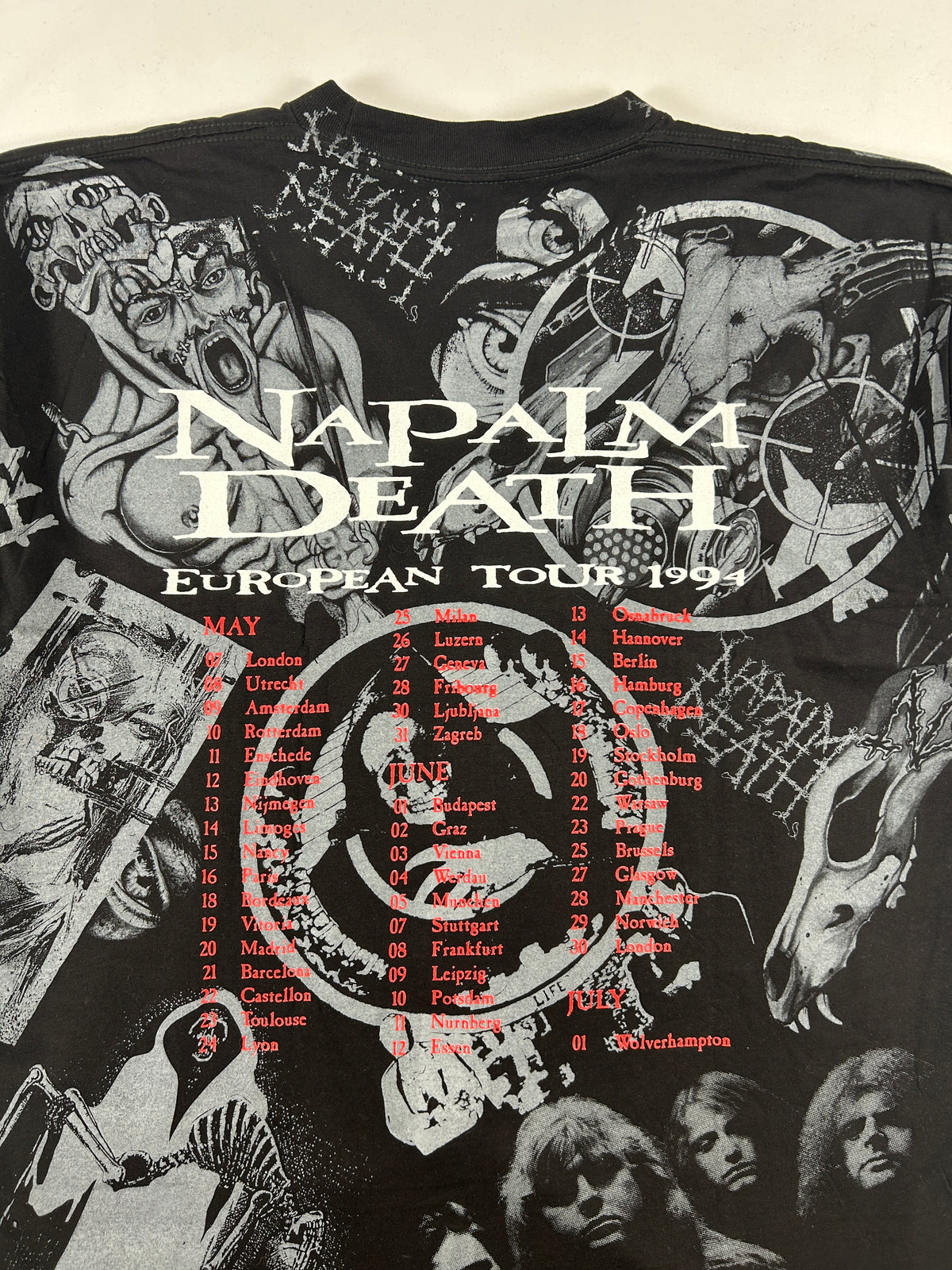 1994 Napalm Death European Tour T-Shirt