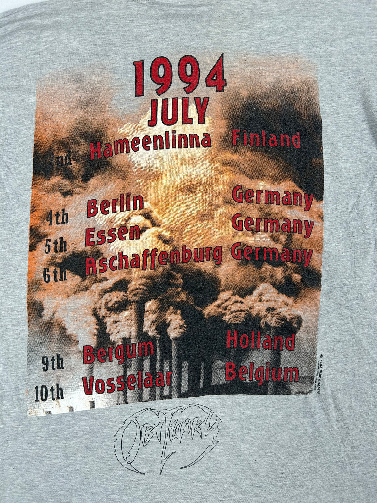 1994 Obituary World Demise Tour Shirt