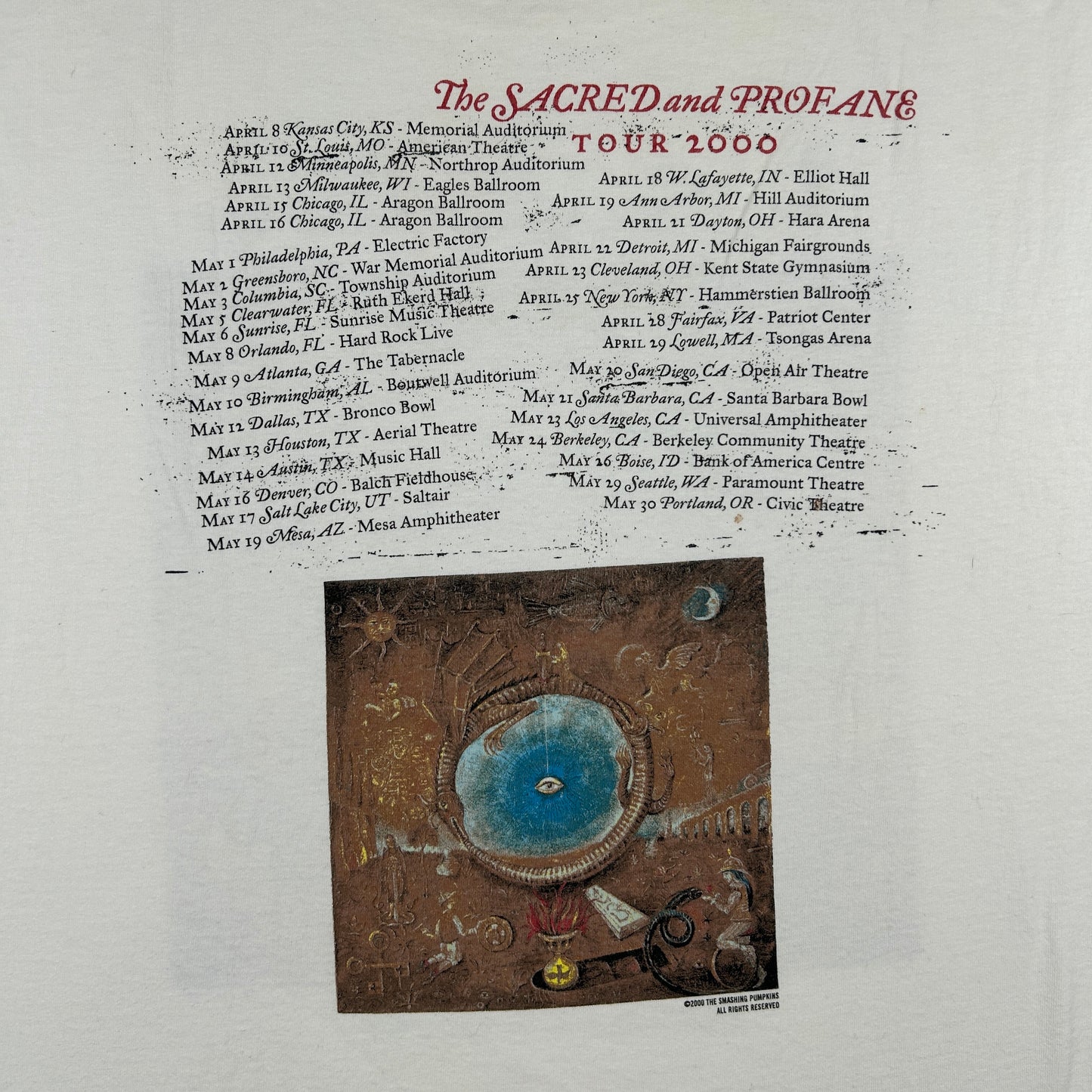2000 The Smashing Pumpkins Sacred and Profane Tour T-Shirt
