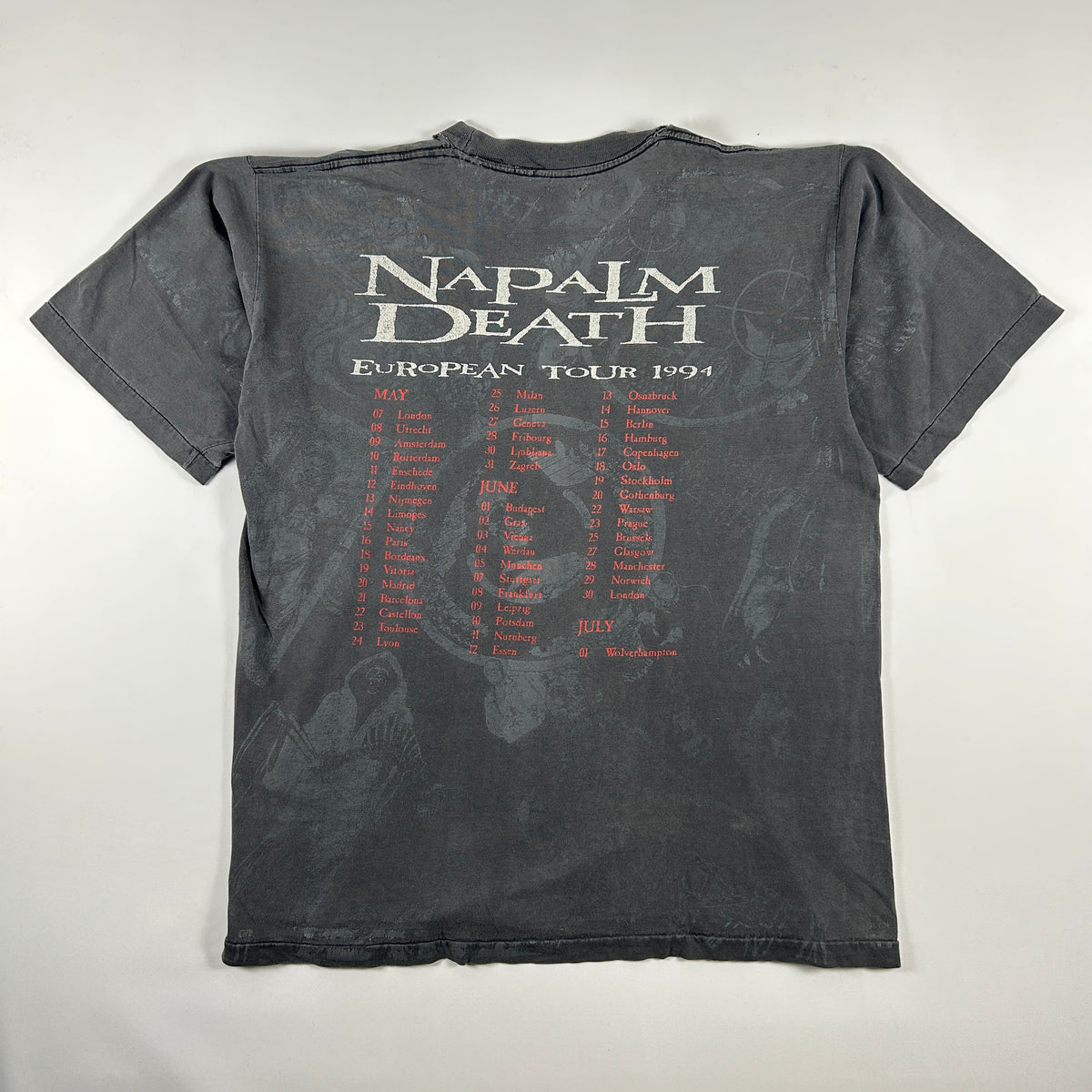 1994 Napalm Death European Tour T-Shirt