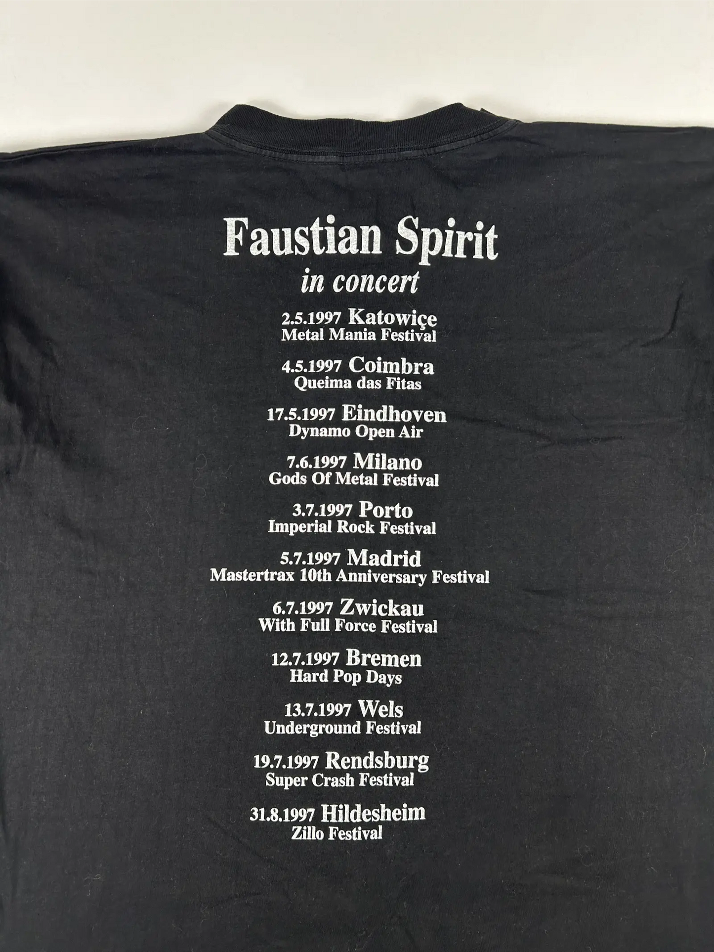 Vintage 1997 Moonspell Faustian Spirit Tour T-Shirt