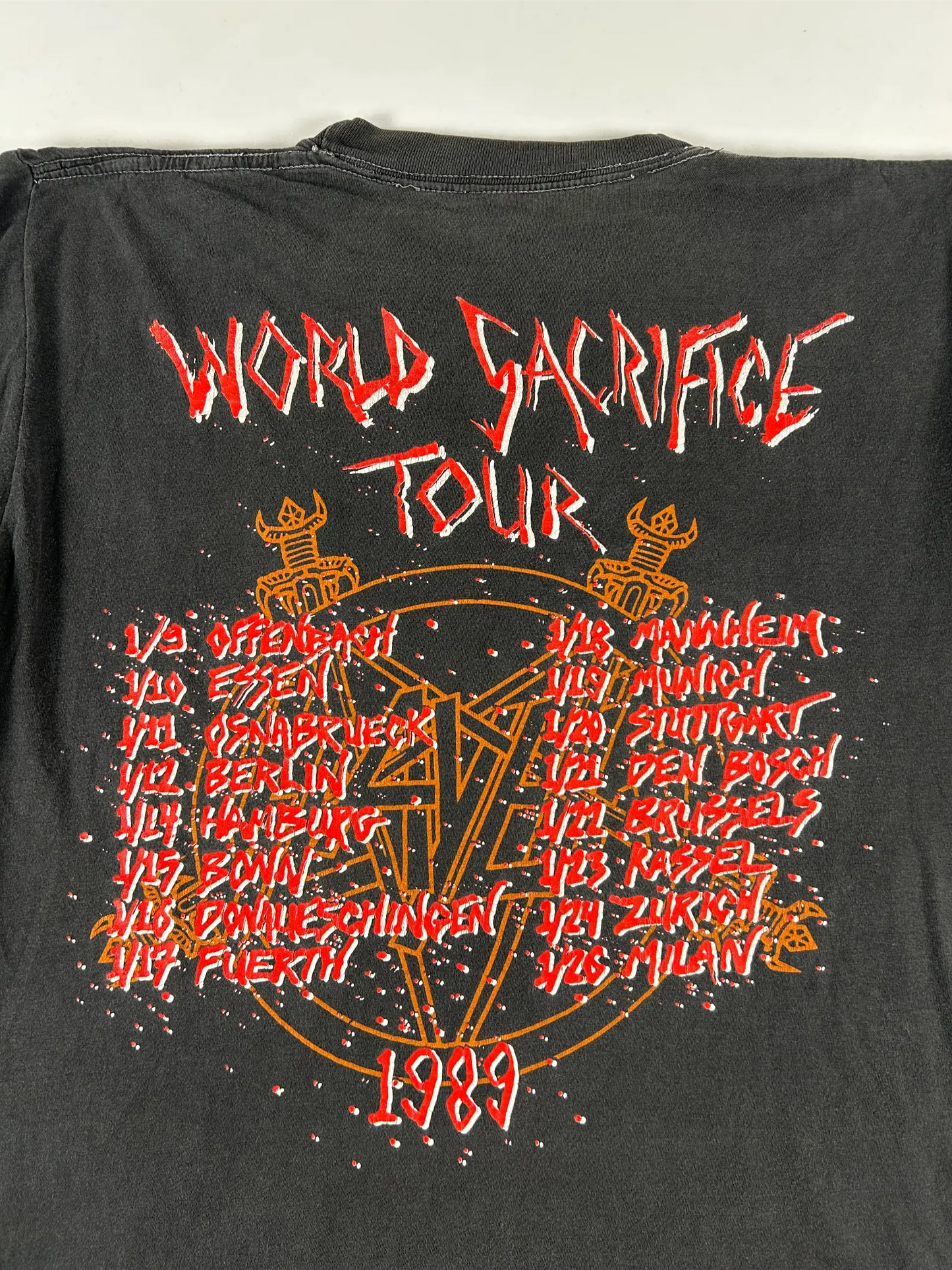 1989 Slayer World Sacrifice Tour T-Shirt