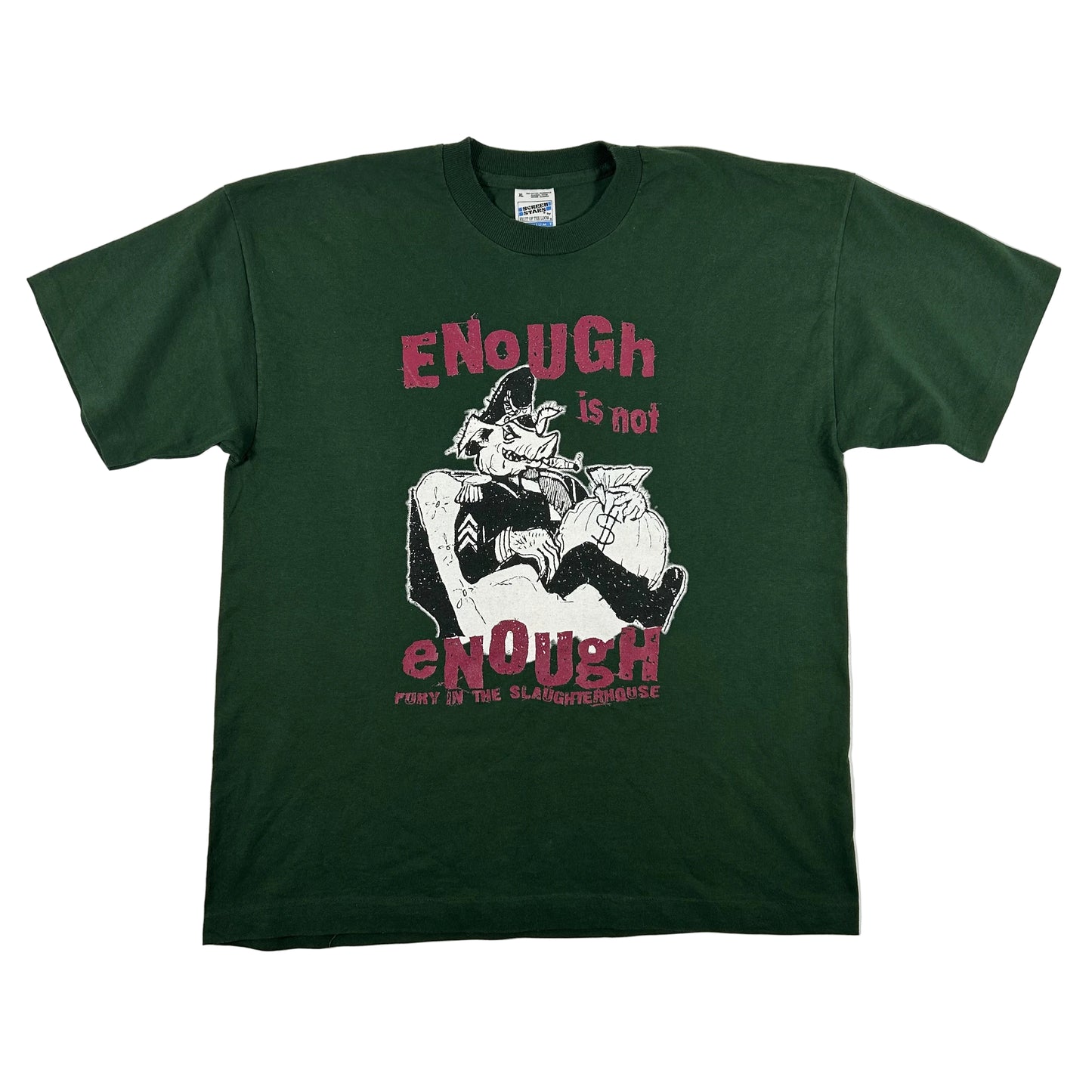 Vintage 1997 Fury in the Slaughterhouse enough is not enough T-Shirt