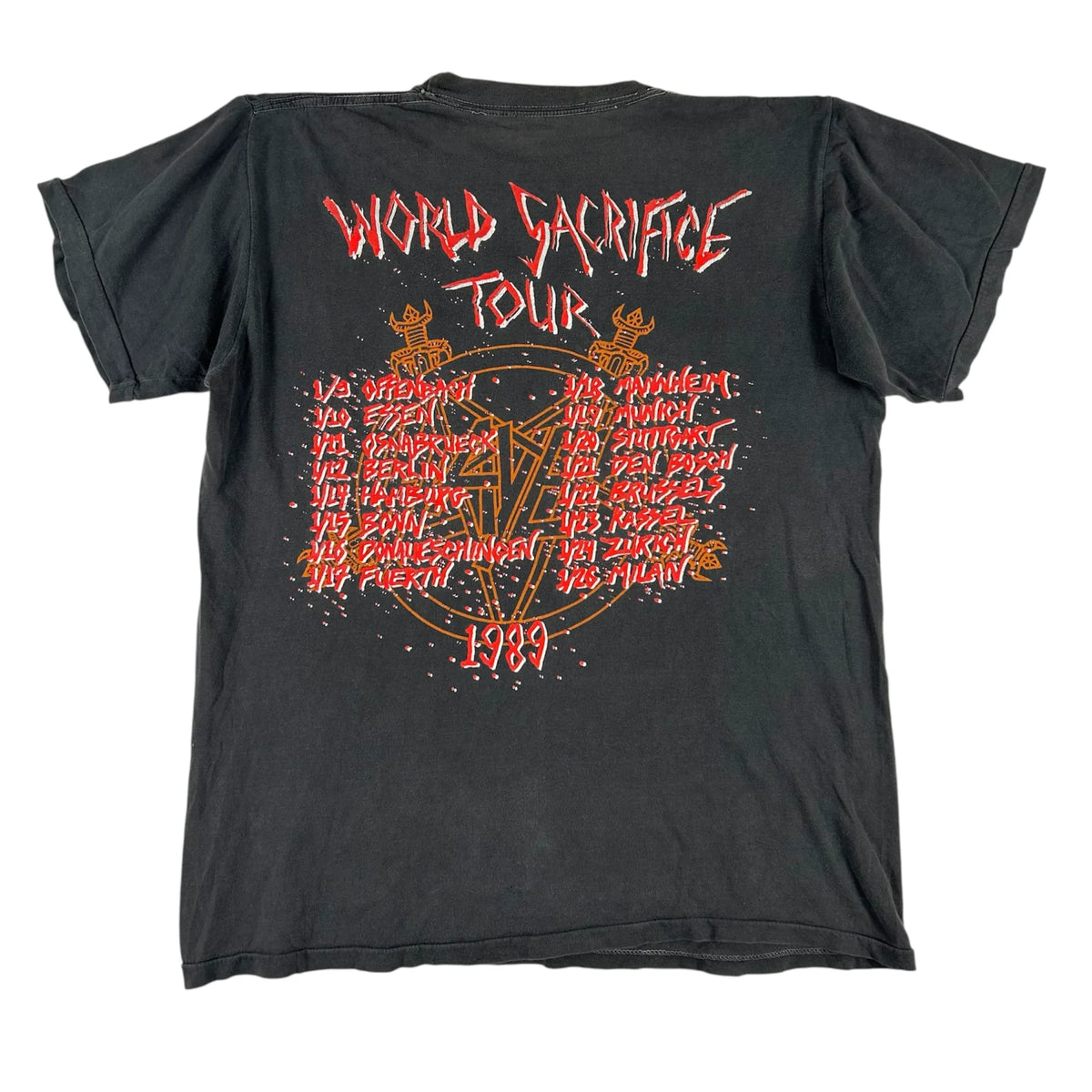 1989 Slayer World Sacrifice Tour T-Shirt